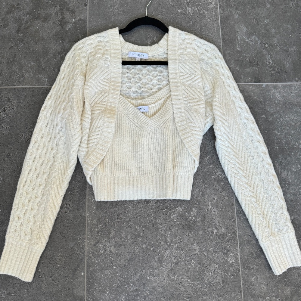 Intermix Cashmere Blend Shrug Set